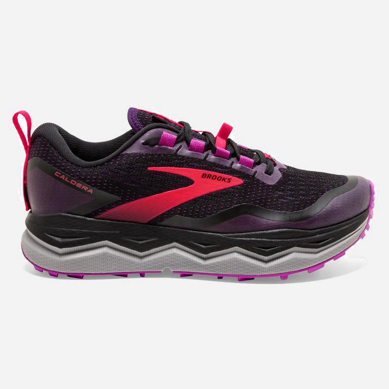 Brooks Caldera 5 Australia - Women's Distance Trail Running Shoes - Black/Fuschia/OrangeRed/Purple (